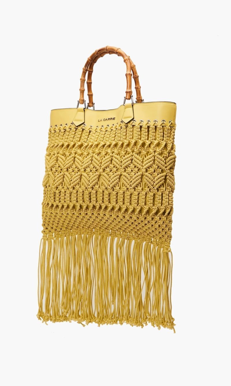 Borsa a spalla Fringe Giallo La Carrie