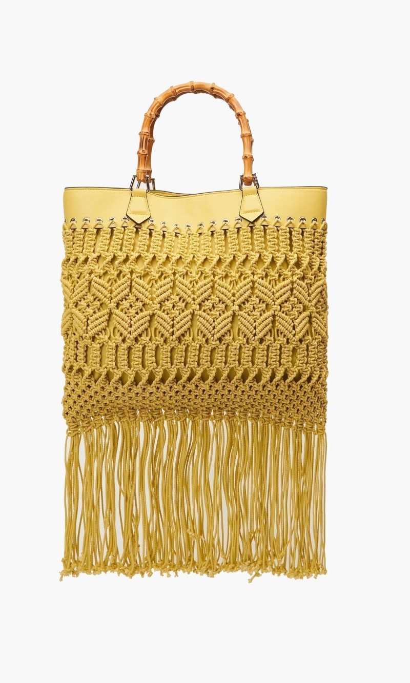 Borsa a spalla Fringe Giallo La Carrie