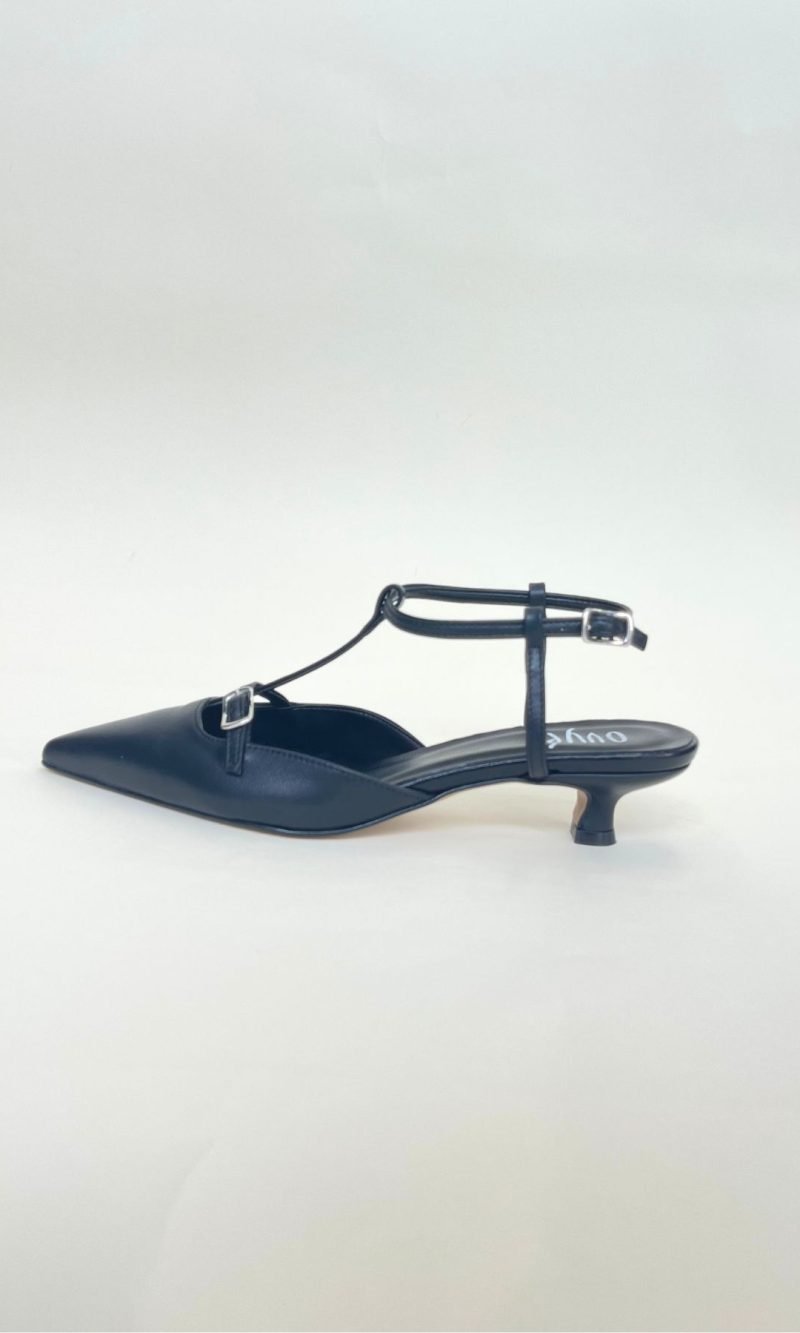 Slingback nera con cinturino alla caviglia - Ovyè