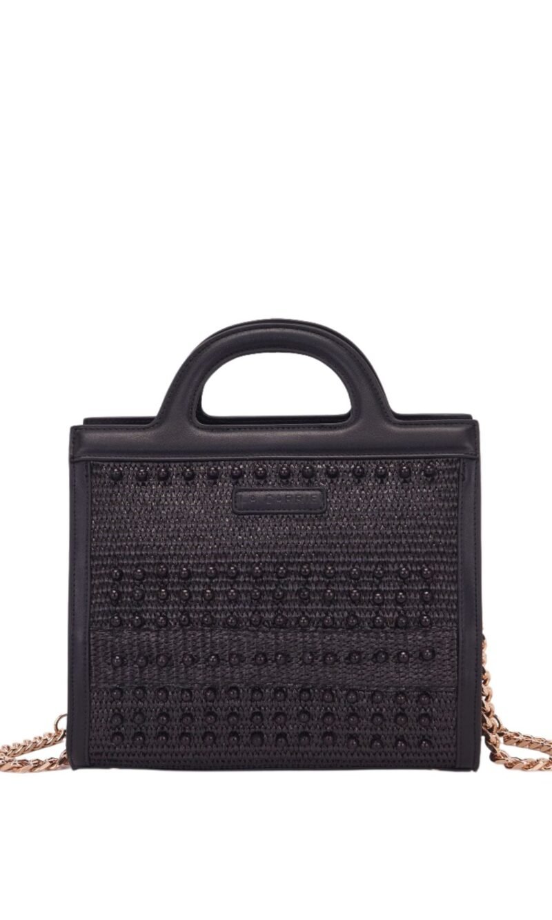 Shopper Malibù in raffia nera - La Carrie