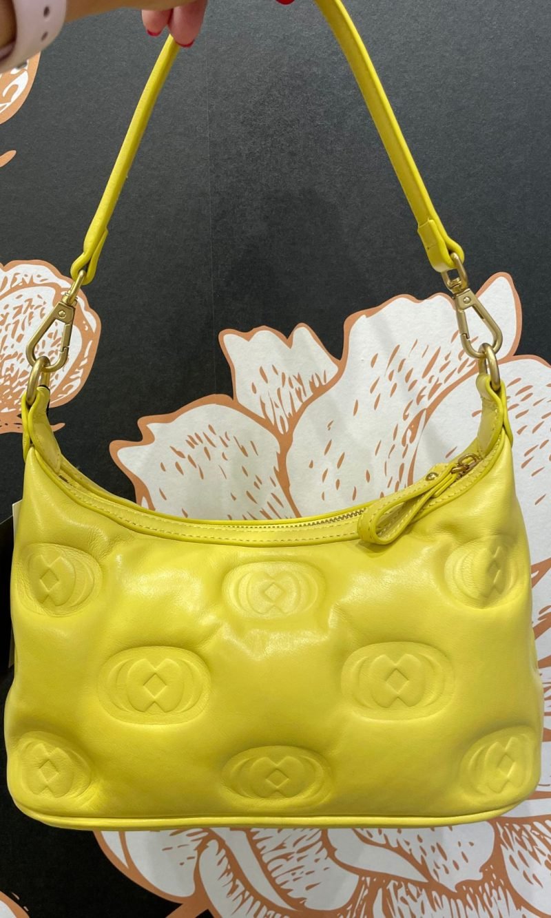 Borsa a spalla logo small yellow - La Carrie