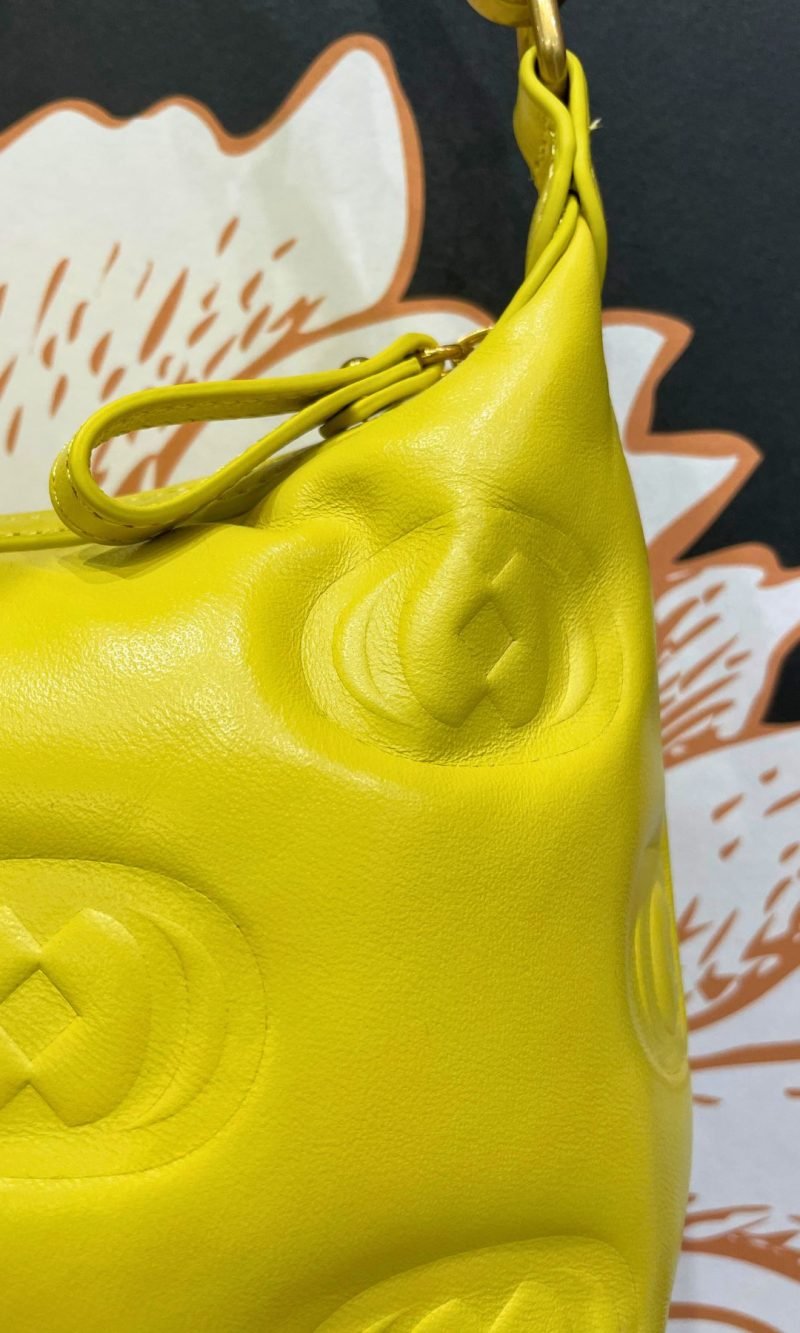 Borsa a spalla logo small yellow - La Carrie