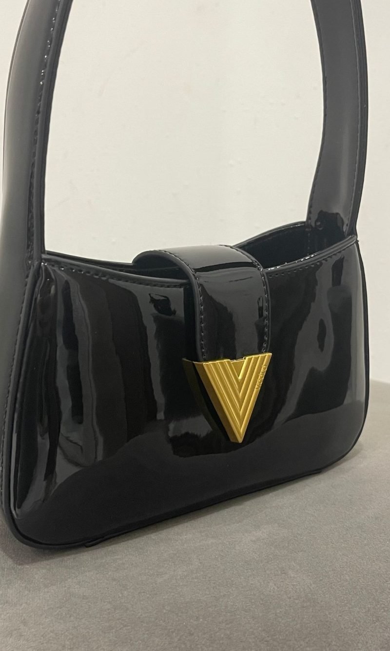 Borsa a mano Date Bag nero lucido - Vicolo