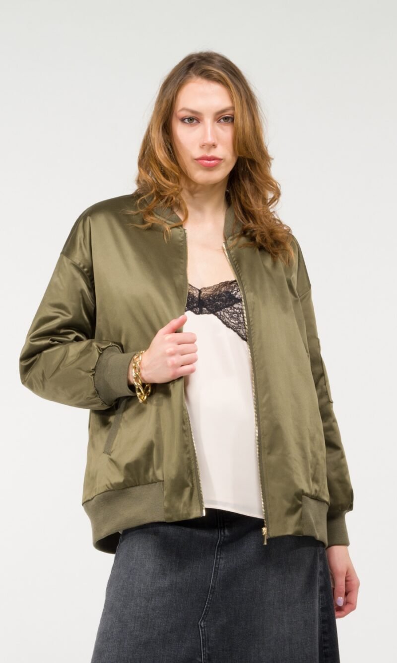 Bomber over imbottito verde militare