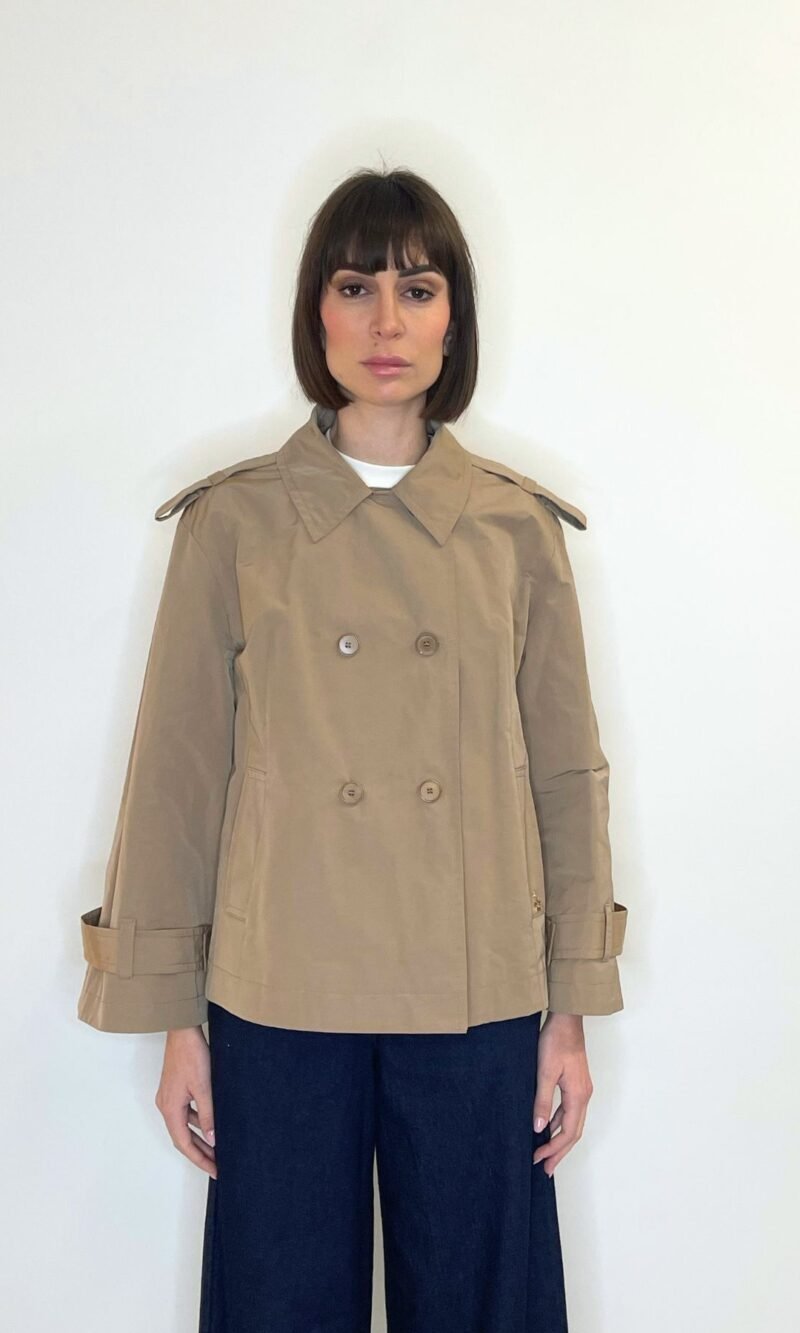 Trench taglio corto doppio petto beige - Souvenir Clubbing