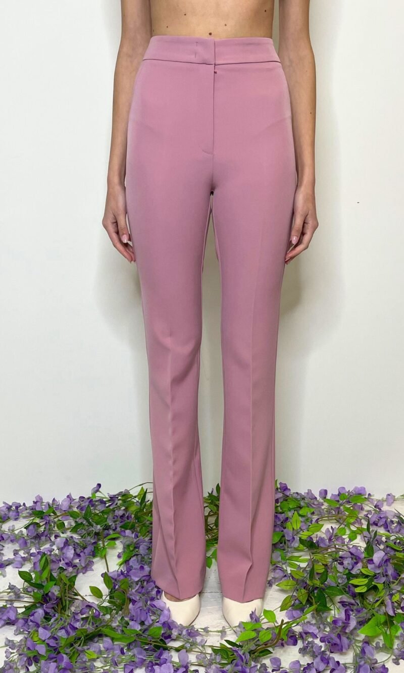 Pantalone vita alta modello Flare rosa - Silence Limited